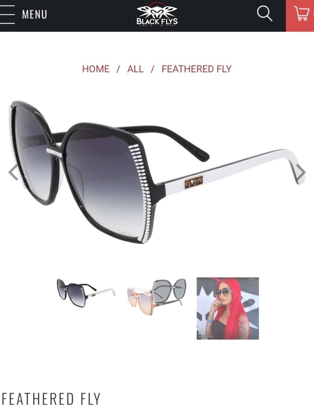Feathered Fly Women's Black & White Sunglasses